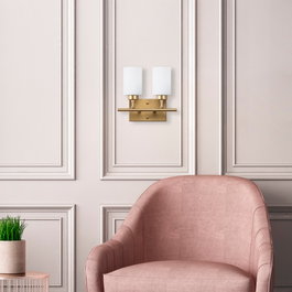 Opviq Lámpara de pared Yensuk - 13123 en Dorado con tapa de cristal